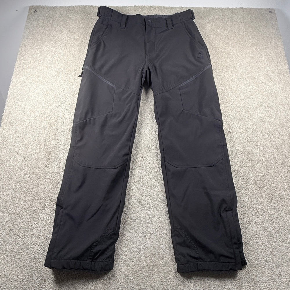 Gerry Snow Pants Mens L Black Excellent Fleece Lined Softshell Cargo Hiking